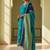 Floral Embroidered V-Neck Thread Work Straight Kurta With Churidar & Dupatta