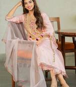 Women Ethnic Motifs Embroidered Regular Thread Work Kurta with Trousers & With Dupatta