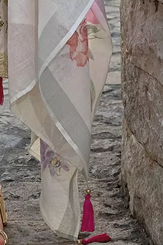 Women Floral Embroidered Regular Thread Work Pure Cotton Kurta with Trousers & With Dupatta