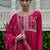 Women Floral Embroidered Pleated Kurta with Trousers & With Dupatta