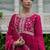 Women Floral Embroidered Pleated Kurta with Trousers & With Dupatta