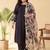 Plus Size Black Embroidered Straight Kurta Trousers With Dupatta Set