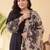 Plus Size Black Embroidered Straight Kurta Trousers With Dupatta Set