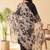 Plus Size Black Embroidered Straight Kurta Trousers With Dupatta Set