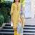 Women Ethnic Motifs Printed Regular Thread Work Linen Kurta with Trousers & With Dupatta