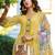 Women Ethnic Motifs Printed Regular Thread Work Linen Kurta with Trousers & With Dupatta