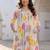Women Floral Printed Pleated Pure Cotton Kurta with Trousers