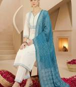 Women Ethnic Motifs Embroidered Regular Thread Work Pure Cotton Kurta with Trousers & With Dupatta