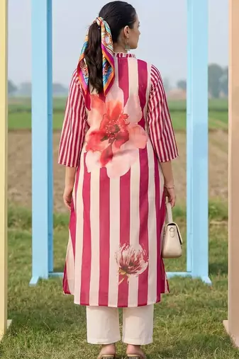 Women Printed Regular Pure Cotton Kurta with Trousers
