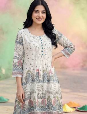 Women Ethnic Motifs Printed Regular Pure Cotton Kurta with Trousers 1
