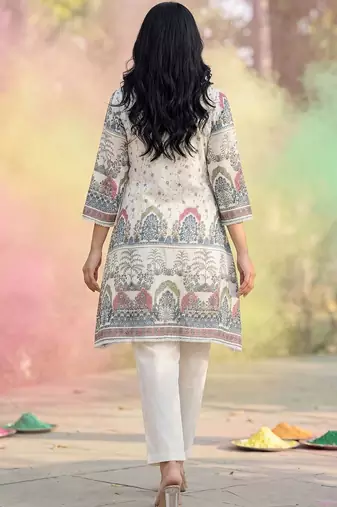 Women Ethnic Motifs Printed Regular Pure Cotton Kurta with Trousers