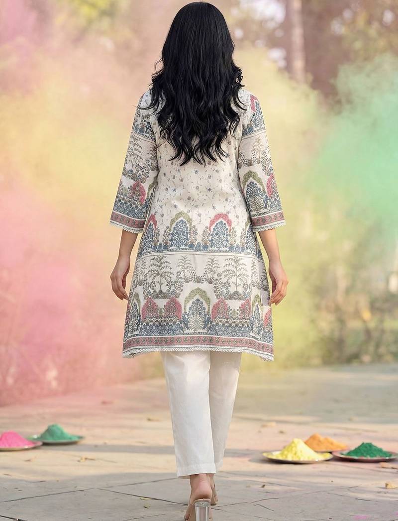 Women Ethnic Motifs Printed Regular Pure Cotton Kurta with Trousers