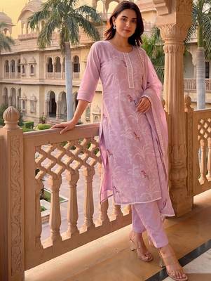 Women Ethnic Motifs Embroidered Regular Thread Work Kurta with Trousers & With Dupatta 1