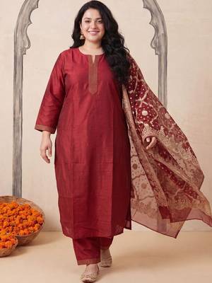 Women Regular Kurta with Trousers & With Dupatta 1