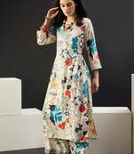 Women Floral Printed Regular Kurta with Trousers