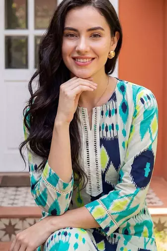 Women Printed Regular Pure Cotton Kurta with Trousers