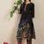 Women Ethnic Motifs Printed Pleated Thread Work Pure Cotton Kurta with Trousers