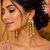 Temple Style Kundan Pearl Cascade Earrings