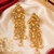 Floral kundan and leaf drop earrings