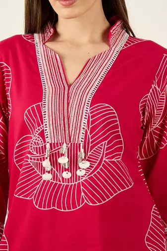 Women Floral Printed Regular Pure Cotton Kurta with Palazzos