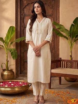 Women Regular Gotta Patti Kurta with Trousers 6