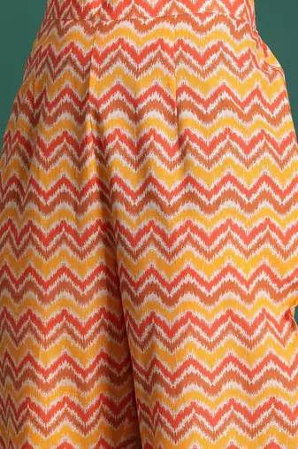 Printed Empire Pure Cotton Kurta with Trousers