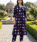 Women Ethnic Motifs Printed Regular Pure Cotton Kurta with Trousers