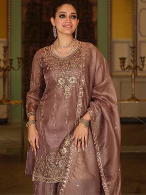 Women Ethnic Motifs Embroidered Regular Thread Work Kurta with Sharara & With Dupatta 2