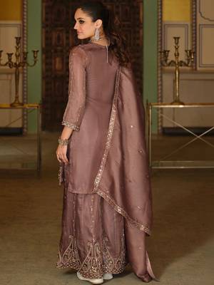 Women Ethnic Motifs Embroidered Regular Thread Work Kurta with Sharara & With Dupatta 7