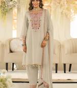 Women Ethnic Motifs Embroidered Panelled Beads and Stones Kurta with Salwar & With Dupatta
