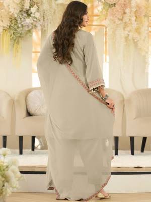 Women Ethnic Motifs Embroidered Panelled Beads and Stones Kurta with Salwar & With Dupatta 4