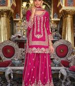 Women Ethnic Motifs Embroidered Thread Work Kurta with Sharara & Dupatta
