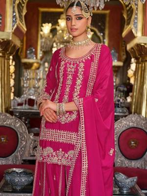 Women Ethnic Motifs Embroidered Thread Work Kurta with Sharara & Dupatta 2