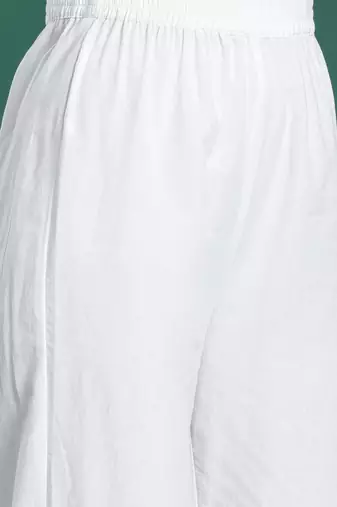 Floral Printed Pleated Mirror Work Pure Cotton Kurta with Palazzos