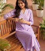 Women Printed Regular Pure Cotton Kurta with Trousers