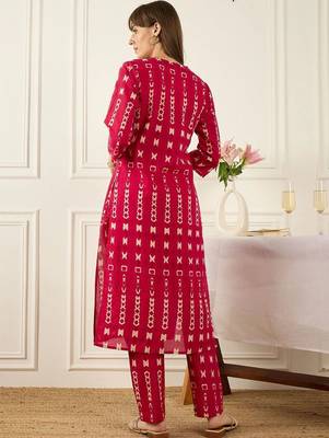 Women Ethnic Motifs Printed Regular Pure Cotton Kurta with Trousers 4