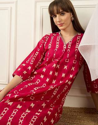 Women Ethnic Motifs Printed Regular Pure Cotton Kurta with Trousers 5