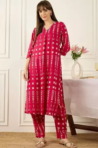 Women Ethnic Motifs Printed Regular Pure Cotton Kurta with Trousers