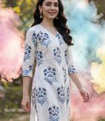 Women Floral Printed Regular Pure Cotton Kurta with Trousers