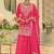 Ethnic Motifs Embroidered V-Neck Straight Kurta With Sharara & Dupatta