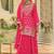 Ethnic Motifs Embroidered V-Neck Straight Kurta With Sharara & Dupatta