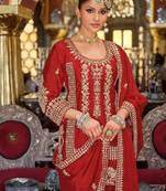 Ethnic Motifs Embroidered Kurta with Palazzos & Dupatta