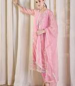 Women Ethnic Motifs Embroidered Kurta with Trousers & With Dupatta