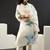 Women Floral Printed Regular Sequinned Linen Kurta with Trousers & With Dupatta