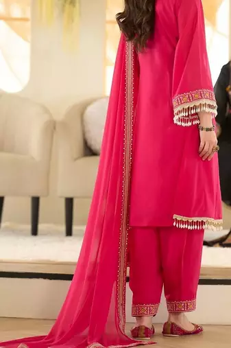 Women Ethnic Motifs Embroidered Regular Beads and Stones Kurta with Salwar & With Dupatta