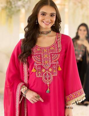 Women Ethnic Motifs Embroidered Regular Beads and Stones Kurta with Salwar & With Dupatta 5