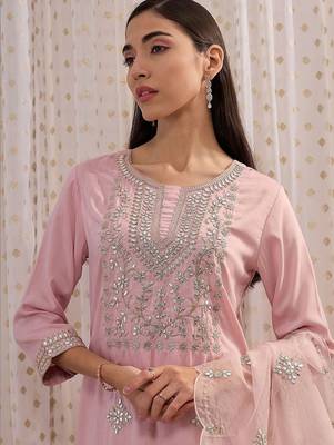Women Ethnic Motifs Embroidered Regular Mirror Work Kurta with Trousers & With Dupatta 2