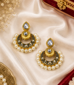 Teardrop kundan meenakari chandbali