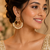 Floral Polki Stone Pearl Chandbali