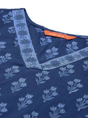 Floral Printed Pure Cotton Kurta With Palazzos & Dupatta 3